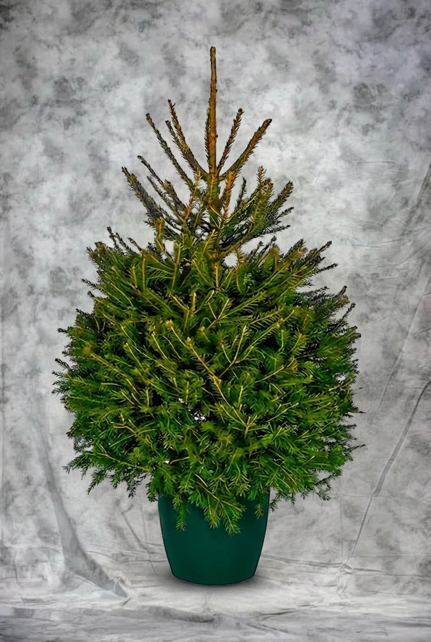 Живая норвежская елка в кадке на новый год в Москве